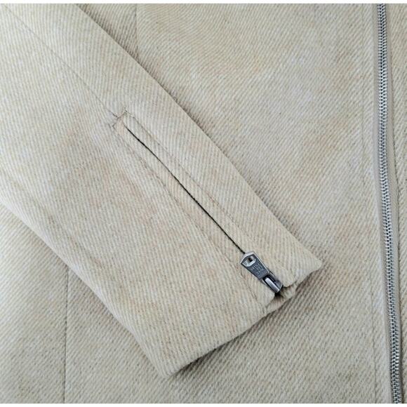 Avec Les Filles Twill Moto Jacket Camel Tan Beige Zipper Coat Mid Weight XL - Picture 8 of 12